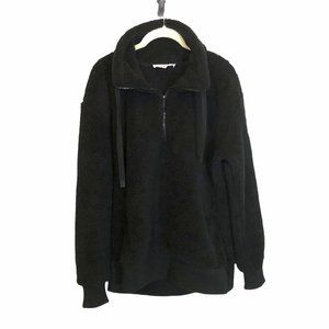 Teddy Sherpa WorkShop brand cozy Black half zip